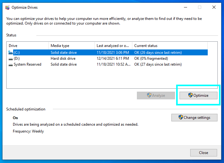 Slow PC: Tips to improve PC performance in Windows 7 Defragment and Optimize window