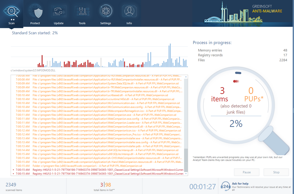GridinSoft Anti-Malware Scanning