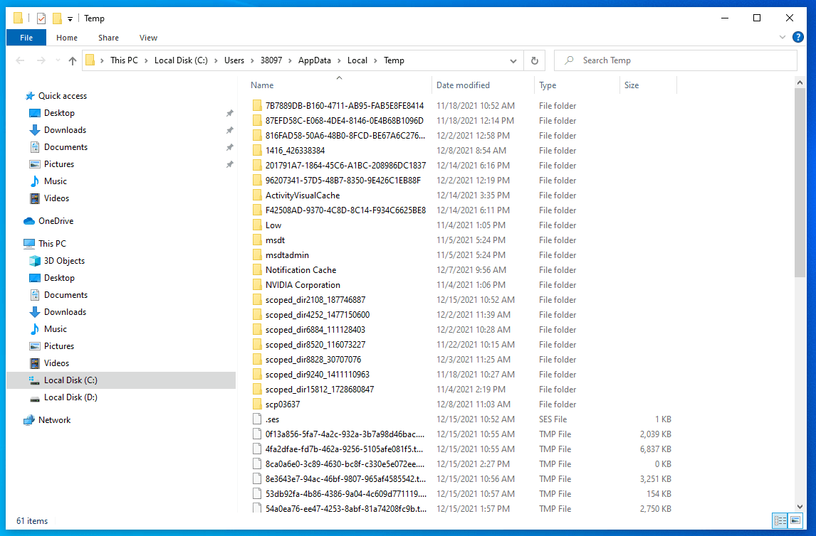 Slow PC: Tips to improve PC performance in Windows 4 Windows Temporary Files Folder