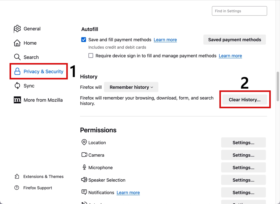 Mozilla Firefox clear history dialog with options for cookies and cached content selected