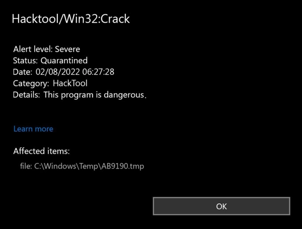HackTool:Win32/Crack Detection